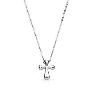 Šperky4U Ocelový náhrdelník - kříž - OPD0022-ST