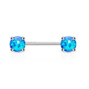 Šperky4U Piercing do bradavky, modré opály - BR01023-B