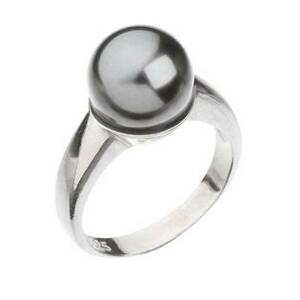EVOLUTION GROUP CZ Stříbrný prsten s perlou šedý - velikost 52 - 35022.3