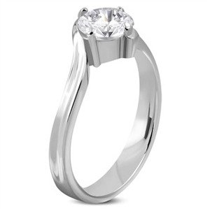 Šperky4U Ocelový prsten se zirkonem - velikost 60 - OPR1076-60