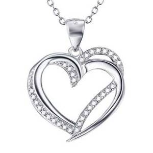 Šperky4U Stříbrný řetízek s přívěškem srdce - ZB87901