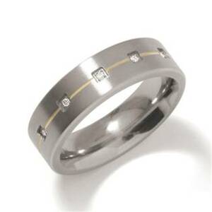 BOCCIA® Dámský titanový snubní prsten s diamanty BOCCIA® 0101-19 - velikost 57 - 0101-1957
