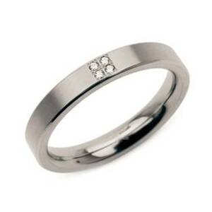 BOCCIA® Dámský titanový prsten BOCCIA® s diamanty 0120-01 - velikost 51 - 0120-0151