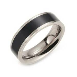 BOCCIA® Pánský titanový prsten BOCCIA® s černým smaltem 0123-07 - velikost 63 - 0123-0763