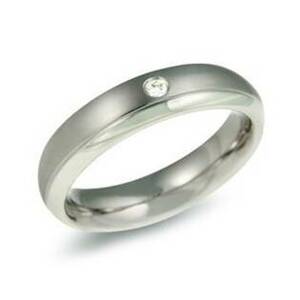 BOCCIA® Dámský titanový snubní prsten BOCCIA® s diamantem 0130-11 - velikost 50 - 0130-1150