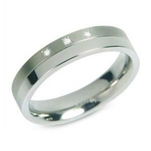 BOCCIA® Dámský titanový prsten s diamanty 0129-03 - velikost 54 - 0129-0354