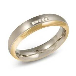 BOCCIA® Dámský titanový snubní prsten BOCCIA® s diamantem 0130-10 - velikost 56 - 0130-1056