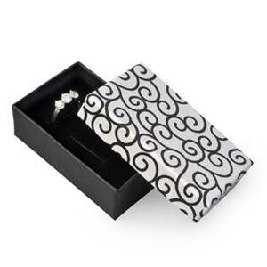 Šperky4U Dárková krabička na soupravu šperků - bílá s oranemty - KR0197-WH