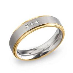 BOCCIA® Dámský Titanový snubní prsten BOCCIA® s diamanty 0134-04 - velikost 55 - 0134-0455