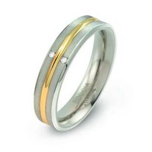 BOCCIA® Titanový snubní prsten s diamanty 0144-01 - velikost 54 - 0144-0154