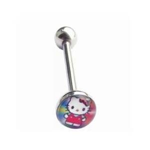Šperky4U Piercing do jazyka - kočička Hello Kitty - PJ01124