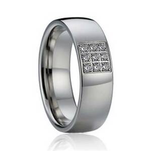 7AE AN1016 Dámský snubní prsten se zirkony - velikost 53 - AN1016-D-53