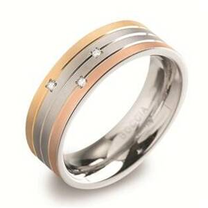 BOCCIA® Dámský titanový snubní prsten s diamanty BOCCIA® 0135-02 - velikost 56 - 0135-0256