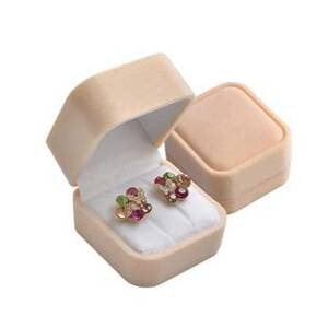 Šperky4U Semišová dárková krabička na snubní prsteny - krémová - KR0265-BG