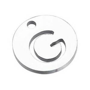 Šperky4U Drobný kulatý ocelový přívěšek - iniciála - OK1146-G