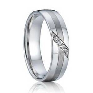 7AE AN1004 Dámský snubní prsten se zirkony - velikost 49 - AN1004-D-49