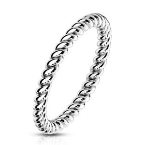 Šperky4U Ocelový prsten kroucený - velikost 52 - OPR1757-52