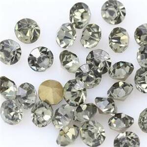 Šperky4U Skleněný šaton SS16 - 4 mm, 10ks/bal., Black Diamond - SS16-BD